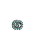 Turquoise and Silver Round Concho Belt Buckle