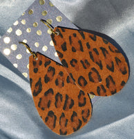 Mini Dark Cheetah Teardrop Earrings