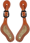 Ladies Spur Straps Tan with Cowhide Inlay
