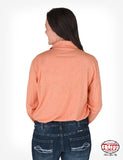 Solid Coral Sport Jersey Pullover Button Down